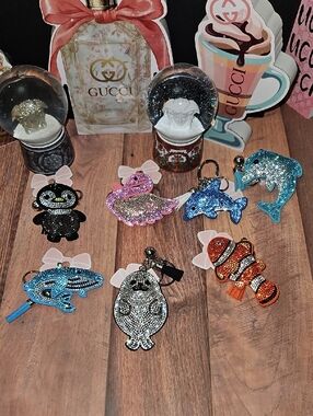 Rhinestone Water Animal Keychains Nwt